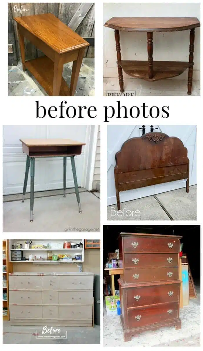 before furniture makeovers from the Furniture Fixer Uppers