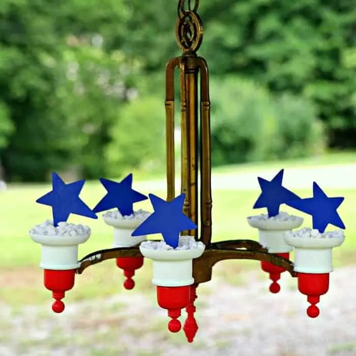 Brass Chandelier Upcycle Project Idea | Red White Blue DIY