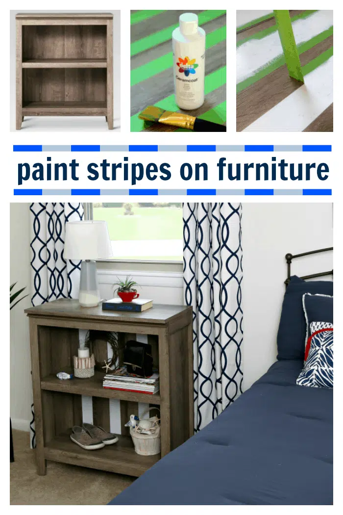 how to paint stripes on new furniture