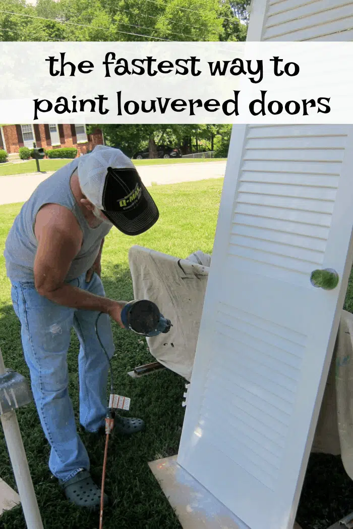 paint louvered closet doors using a paint sprayer