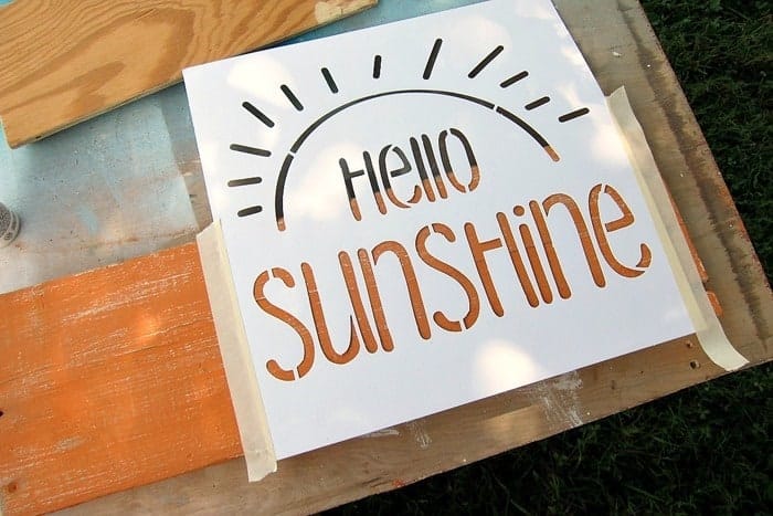 FolkArt Hello Sunshine stencil project