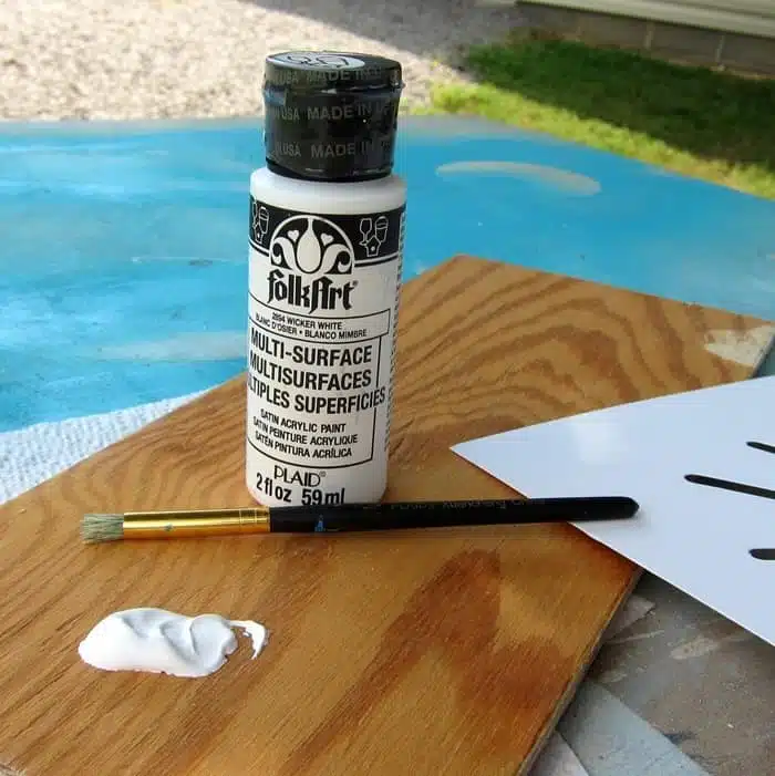FolkArt white wicker acrylic paint for stenciling
