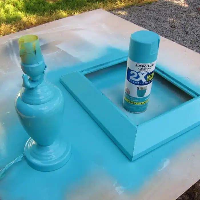 Rustoleum Spray Paint Seaside Turquoise color for thrifty diy projects