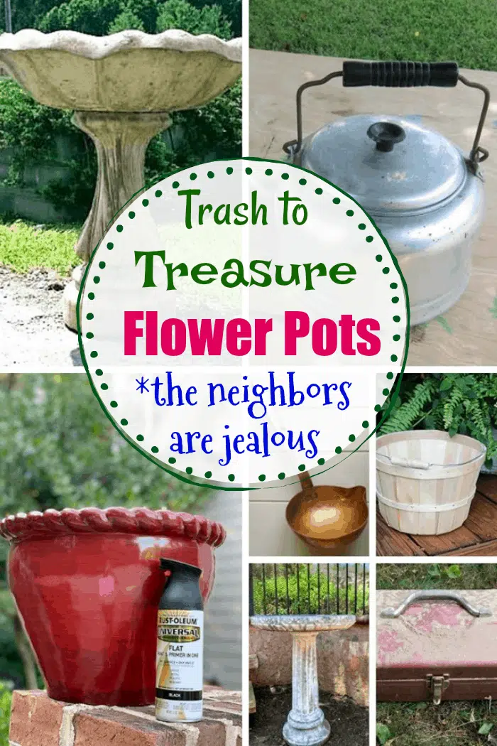 Trash to treasure flower pots