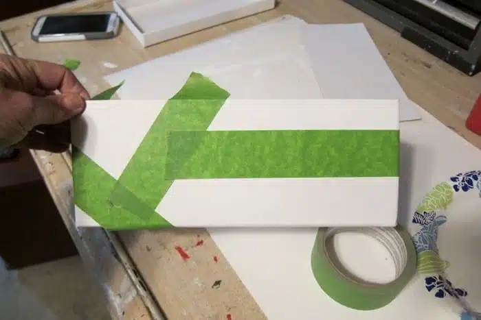 Use painter's tape to make a graphic design