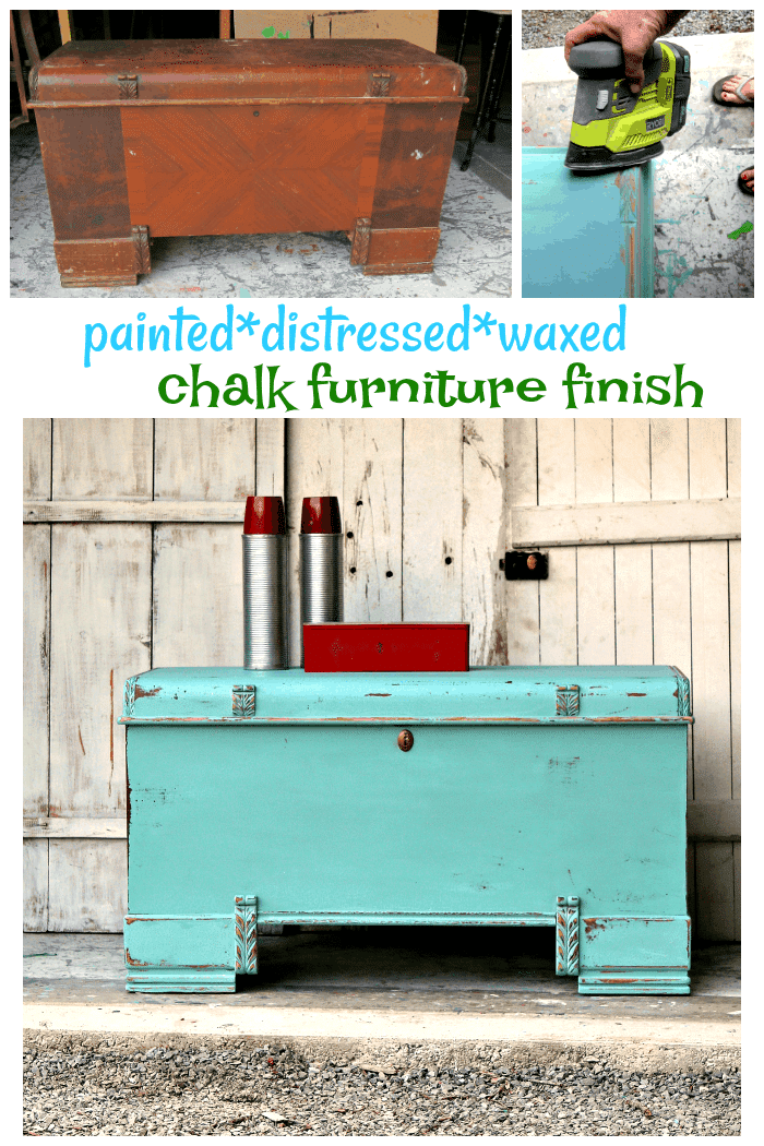 chalk type furniture finish painted distressed and waxed