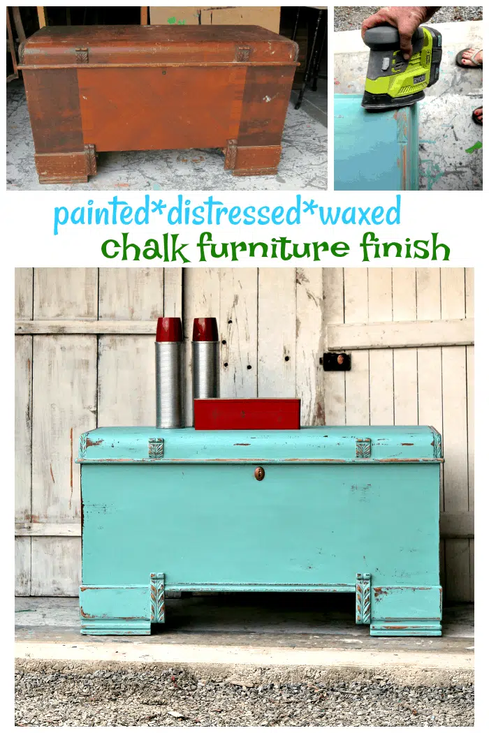 chalk type furniture finish painted distressed and waxed