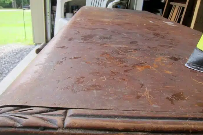 damage to the top of a cedar chest