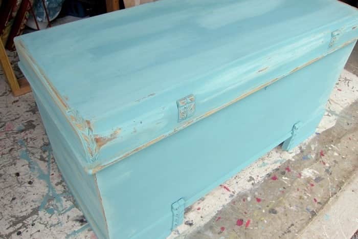 distressed paint before waxing