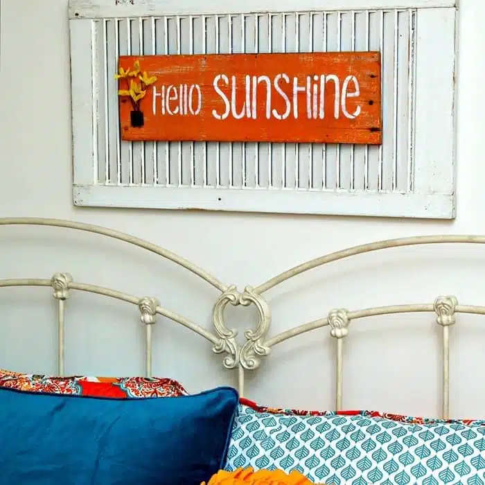 hello sunshine wood shutter sign