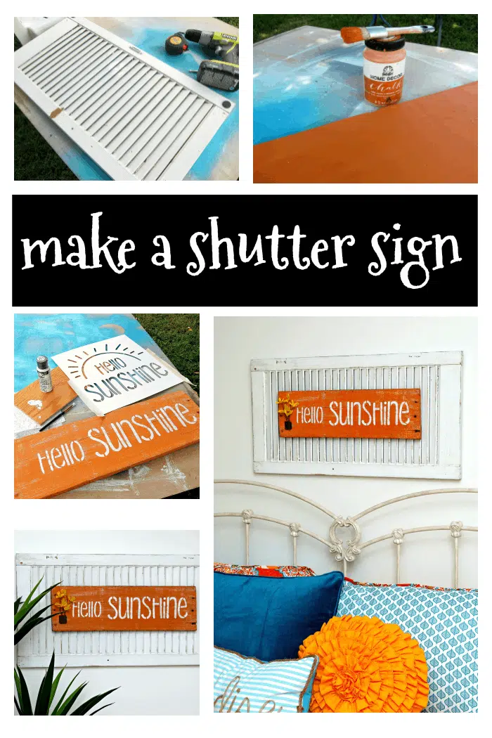 how to make a sign using an old shutter