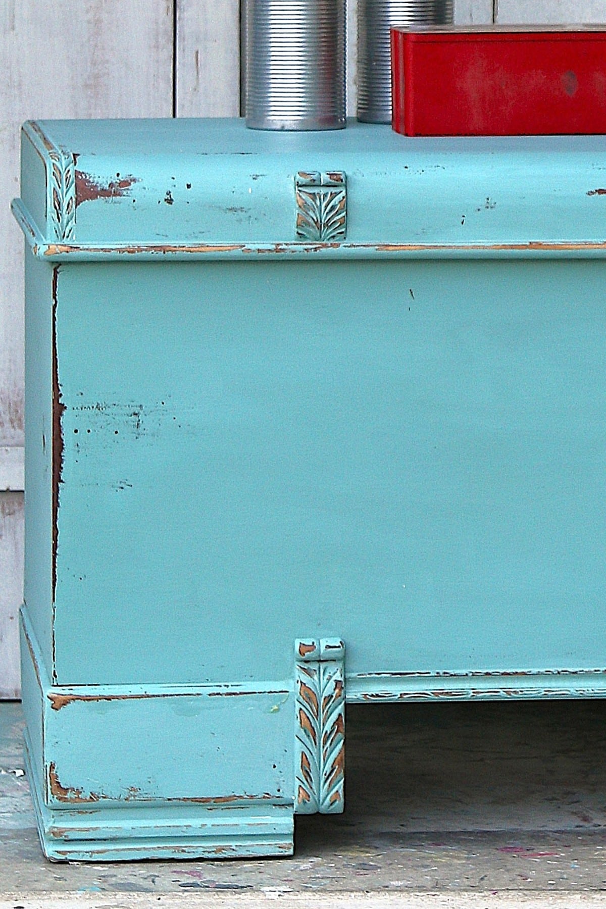 paint furniture with a custom mix chalk paint color then wax the chalk paint
