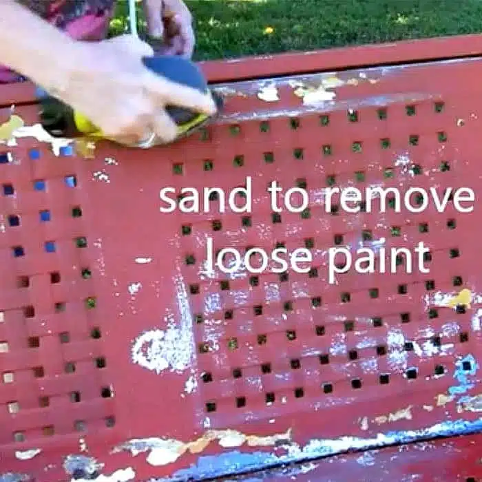 sand glider to remove loose chipped paint
