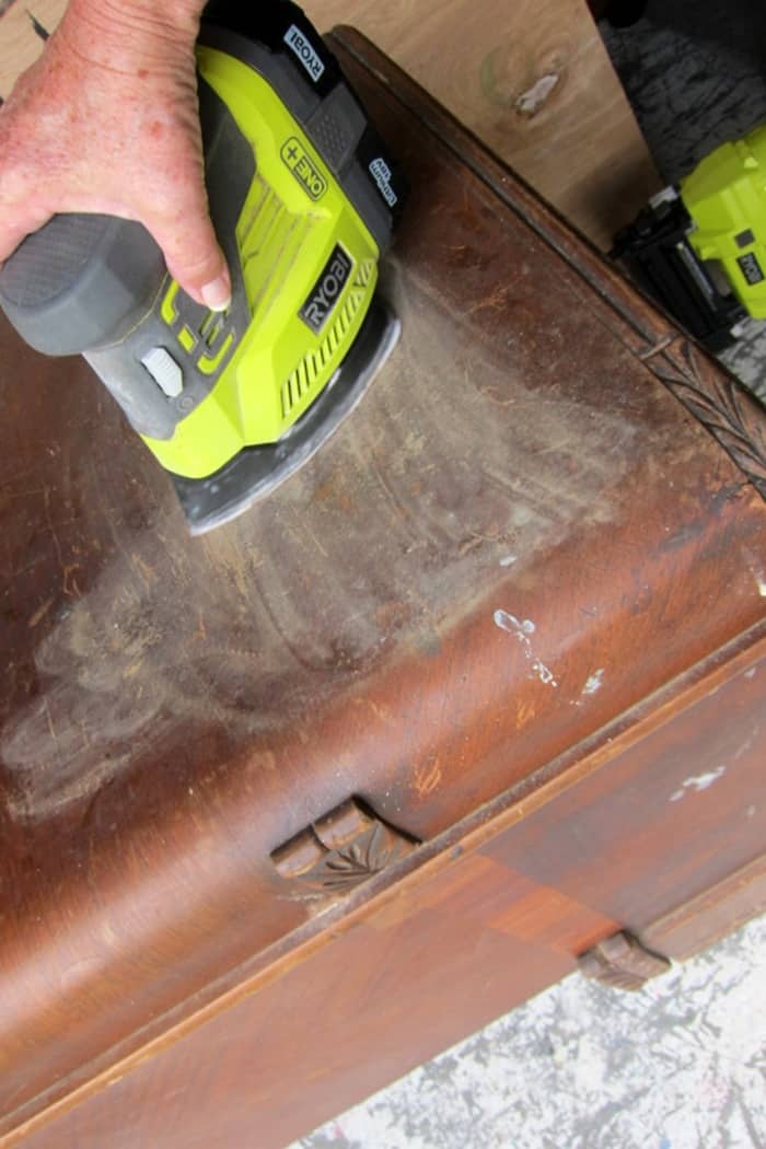 sanding damaged furniture