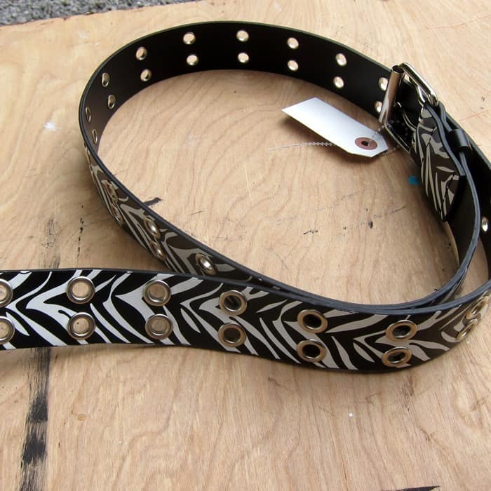 thrift store belt for flower pot project