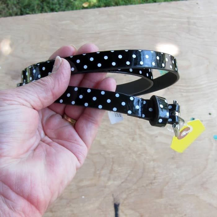 thrift store black and white belt