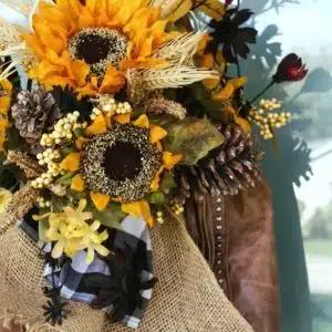DIY Fall Sunflower Purse Wreath