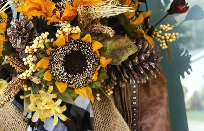 DIY Fall Sunflower Purse Wreath