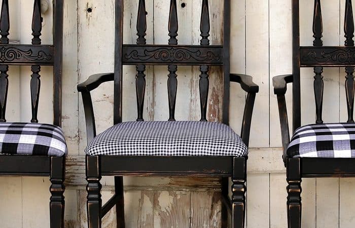 Buzz Worthy Black and White Buffalo Check Chairs