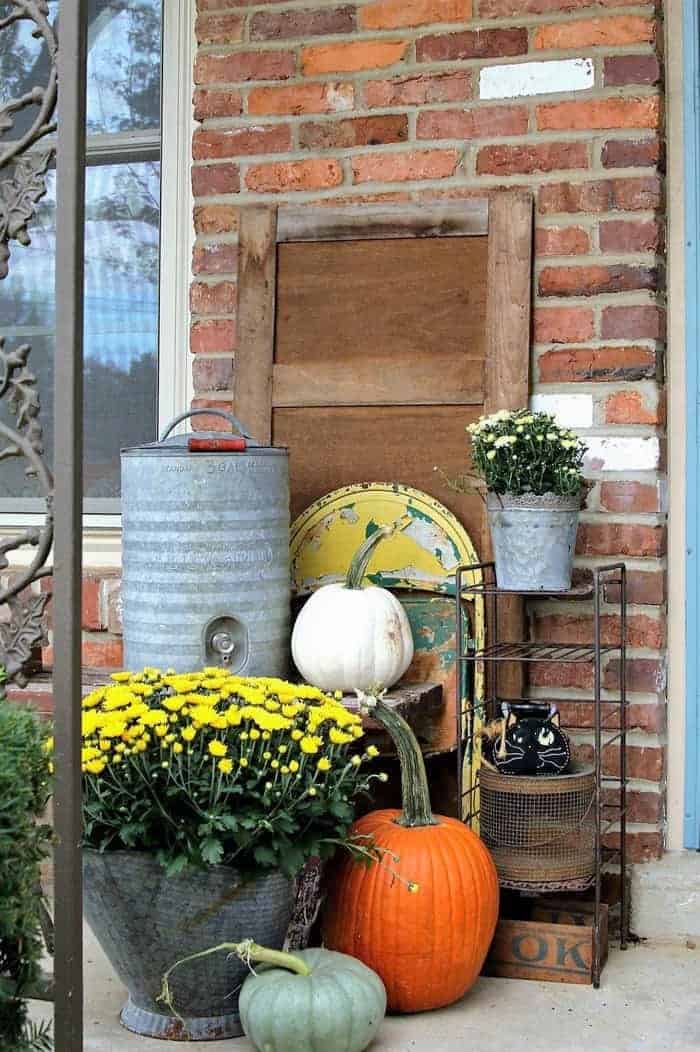 Decorate with pumpkins and mums