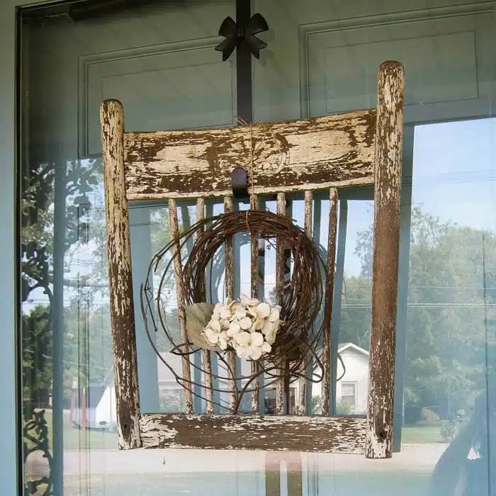 $2 Wood Chair Back Becomes A Shabby Chic Wreath