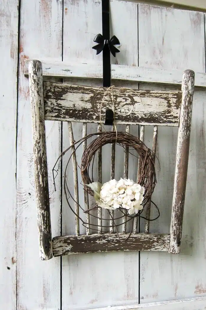 Shabby Chic Wood Chair Parts Makes A Great Wreath Display