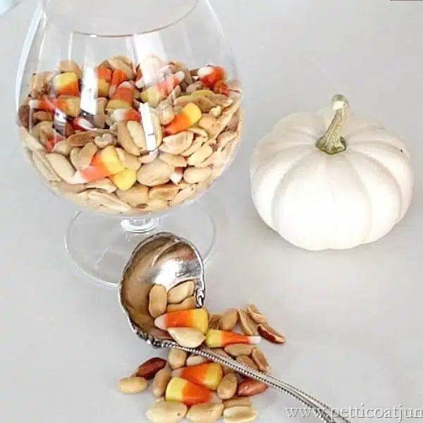 candy corn and salted peanuts Fall treat or save for Halloween