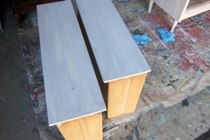 one coat of Glidden Gripper Primer on furniture