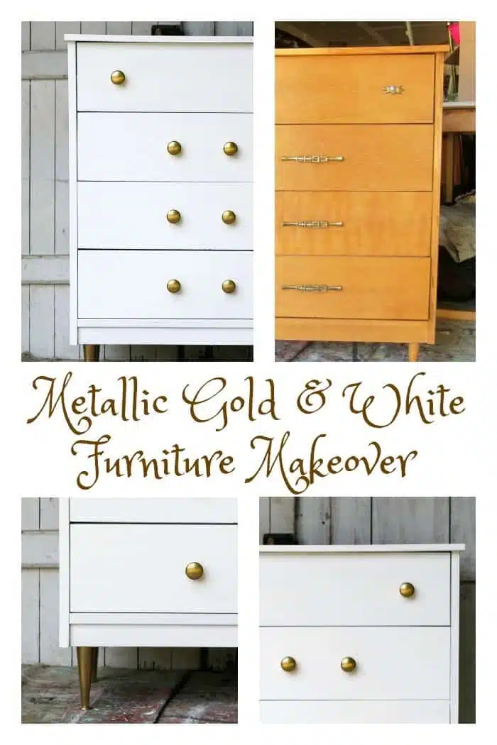 paint furniture metallic gold and white