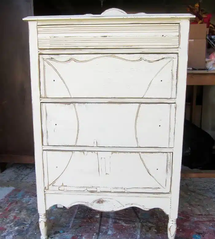 vintage furniture painted with two coats of paint