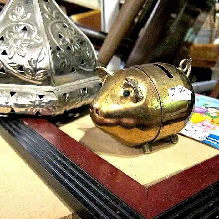 brass piggy bank