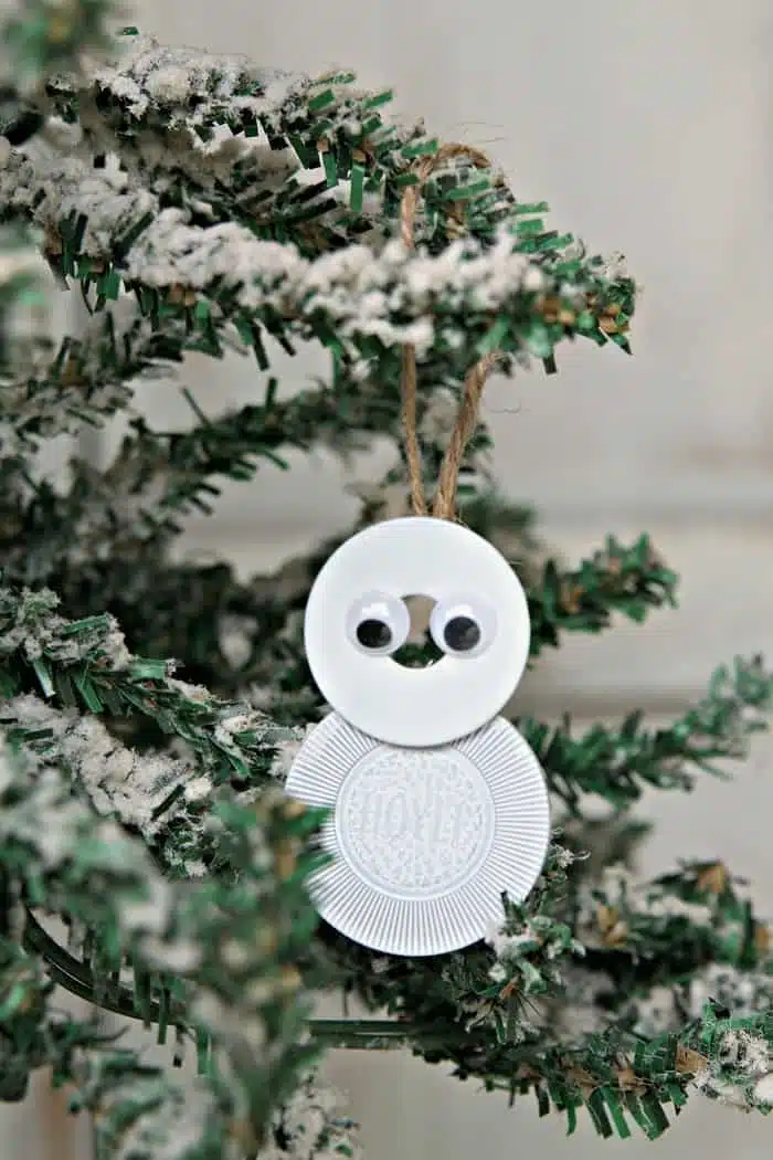 diy snowman made from poker chips