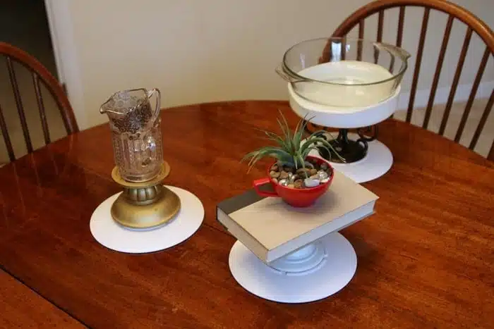 making 3 diy cookie or cake stands