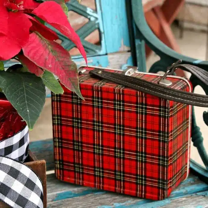 vintage plaid metal lunch box