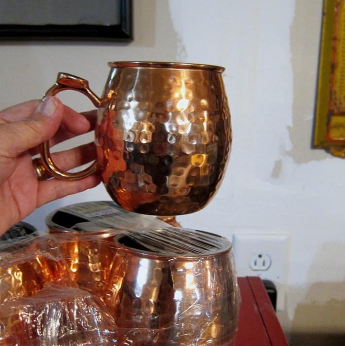 Copper mugs for Moscow Mules