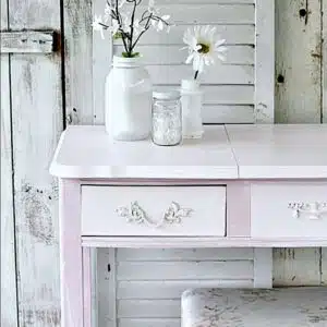 French Provincial Desk Makeover. with two tone paint