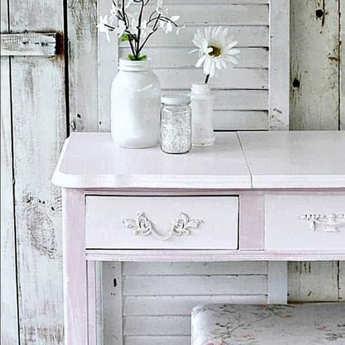 French Provincial Desk Makeover. with two tone paint