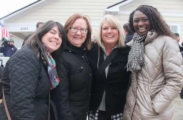 Nancy, Kathy, Lisa, Whitney at the Homes for the Holidays Warrick Dunn Charities Nashville home presentation 2019