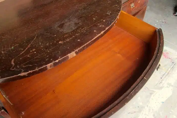 damaged wood finish on vintage furniture