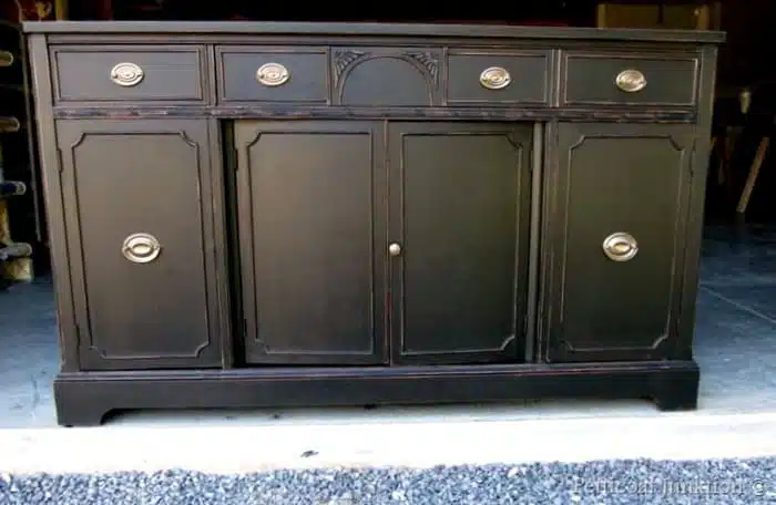 vintage sideboard painted black