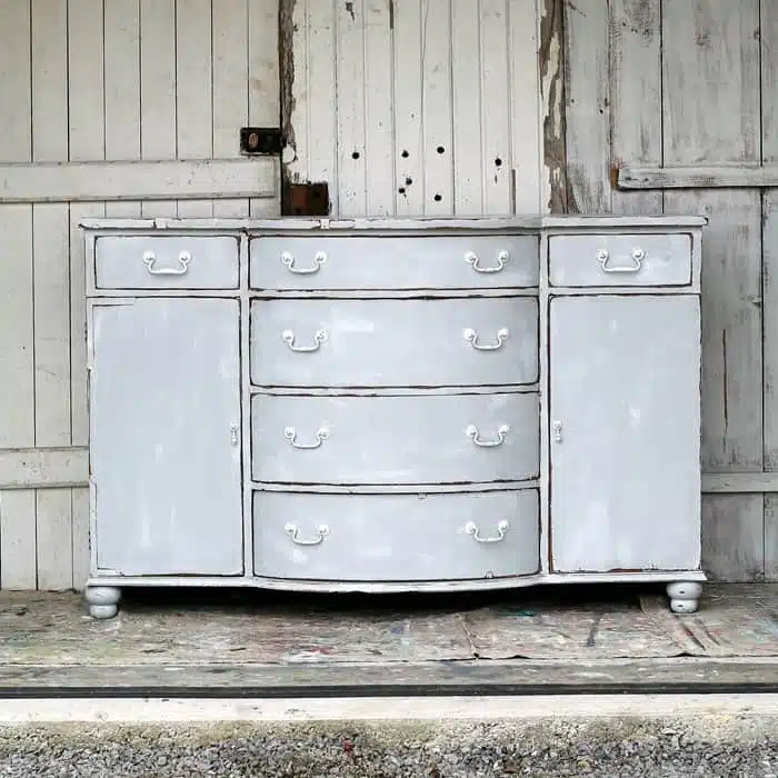 weathered furniture with distressed and whitewashed paint