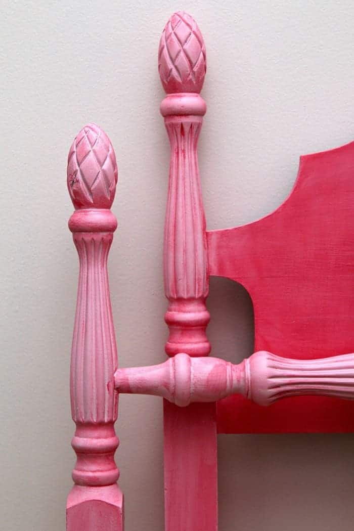 Vintage Pineapple Finial Twin Bed Painted Two Tone Pink