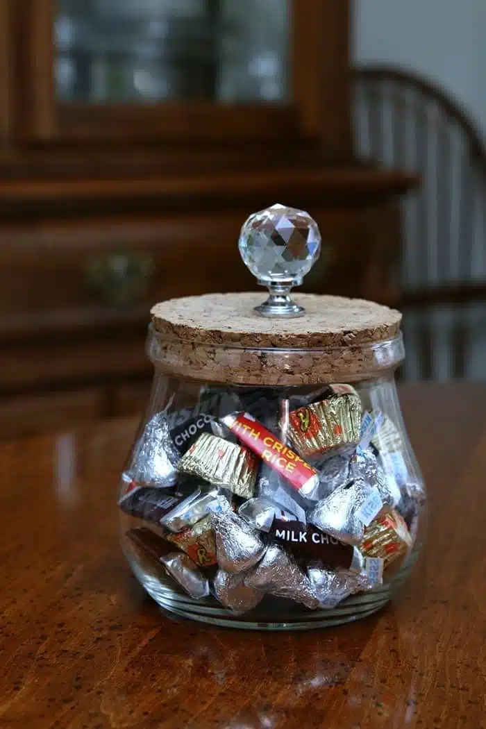 how to make a candy jar from a thrift store find