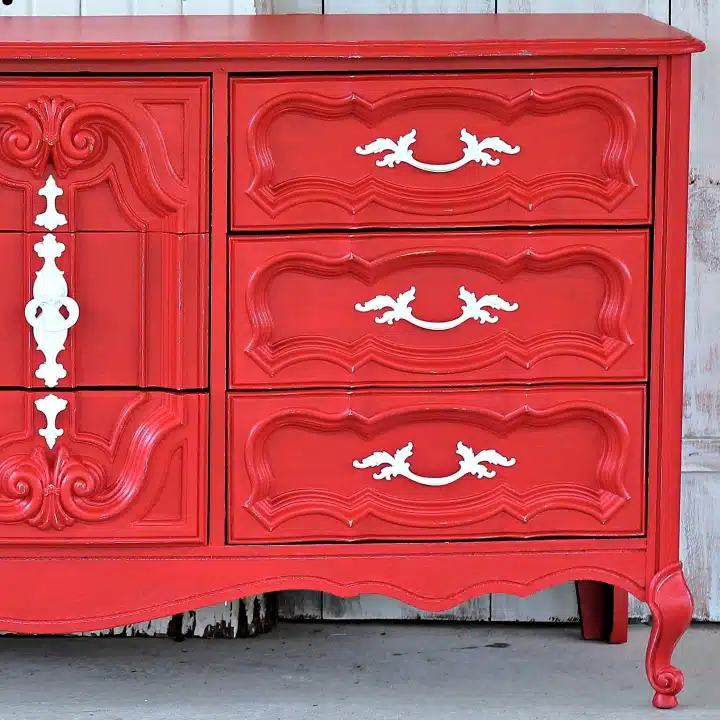 Coral Mid Century Dresser - Saw Nail and Paint