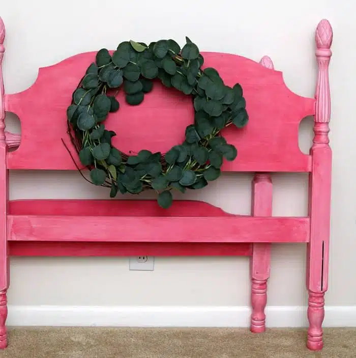 twin headboard and footboard painted pink
