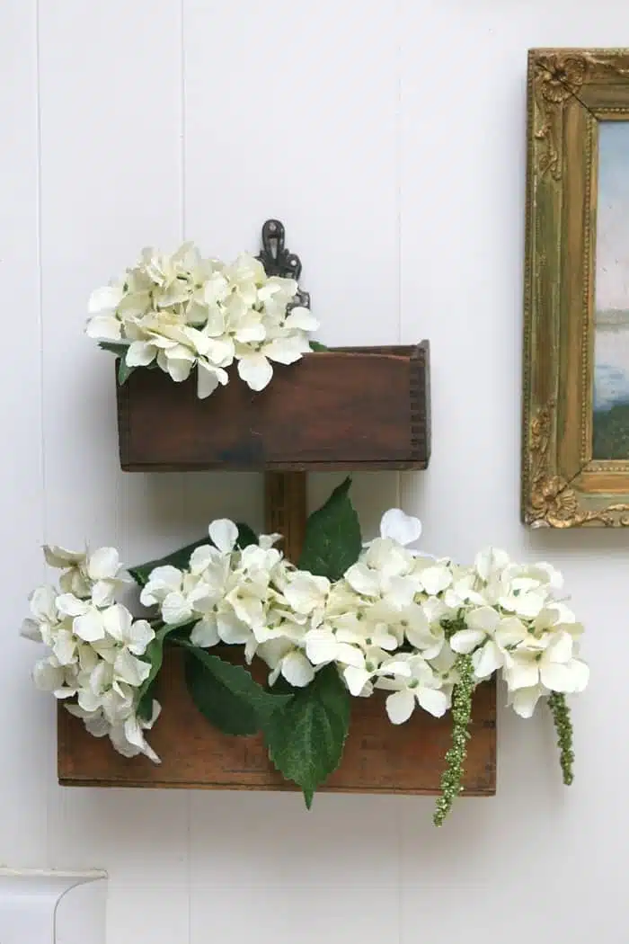 DIY Hydrangea flower wall display