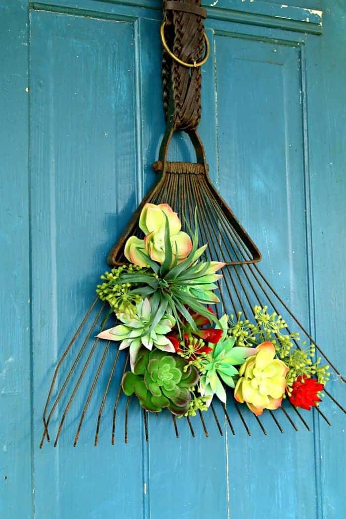 Succulent Rake Door Display