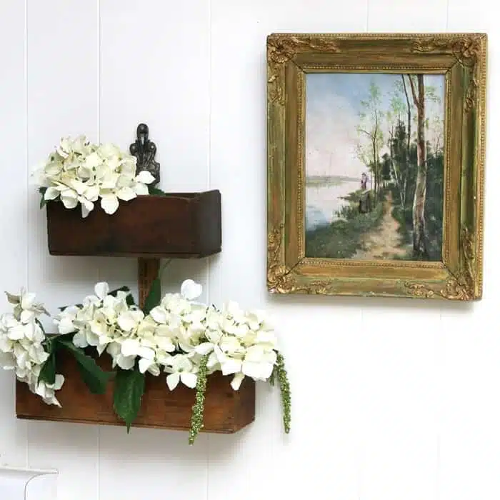 Vintage Upcycled Cheese Box Flower Display