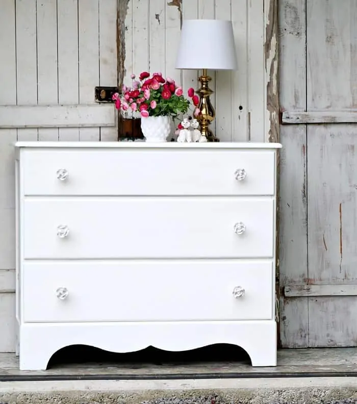 simple sophisticated white dresser