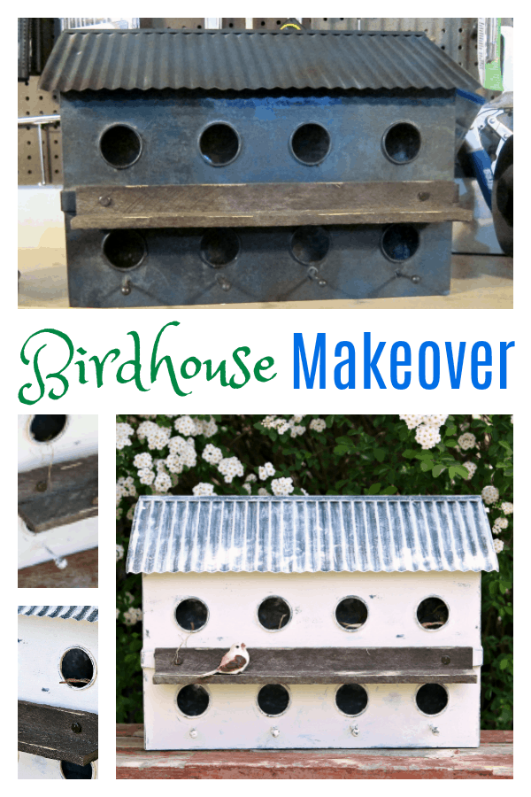 Birdhouse Makeover with white paint